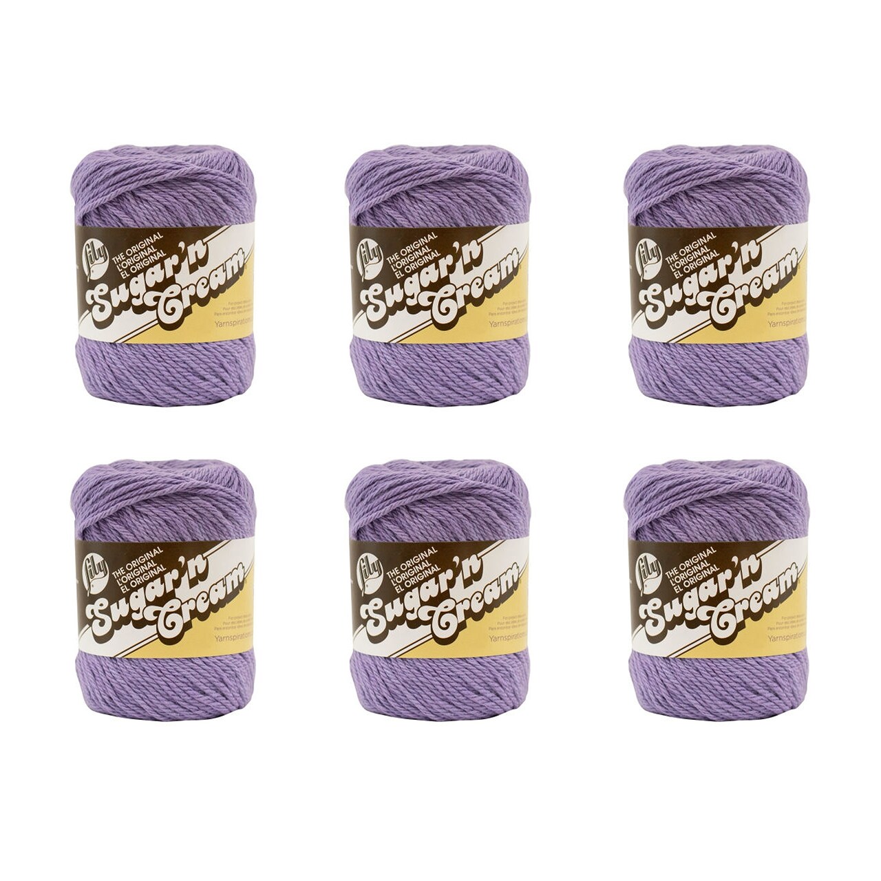 Lily Sugar'N Cream Hot Purple Yarn - 6 Pack of 71g/2.5oz - Cotton - 4 Medium (Worsted) - 120 Yards - Knitting/Crochet